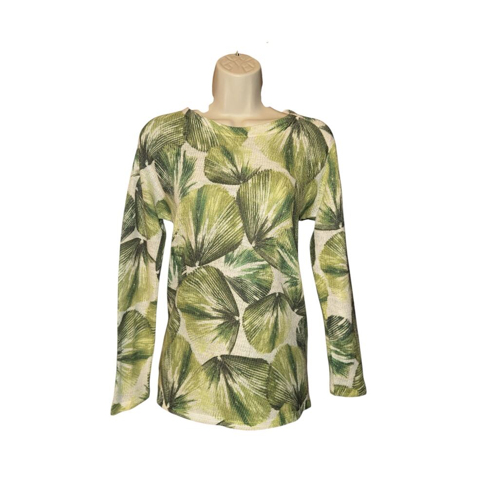 Nally & Millie floral leaf print hi-low top size S